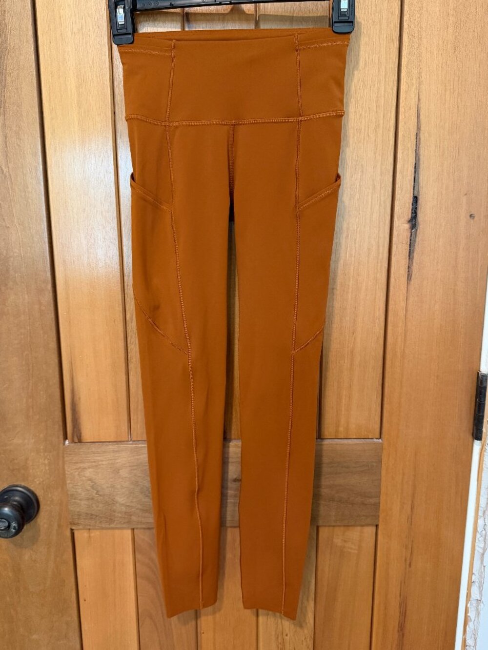 Lululemon Fast & Free High Rise 7/8 25" Nulux Gold Spice Leggings Size 2 Pockets
